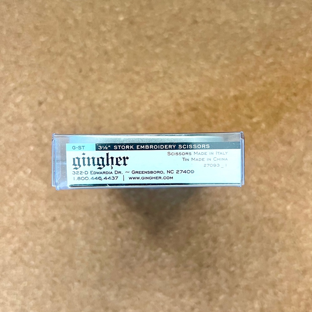 Gingher Stork Embroidery Scissors β 3.5β Gold, New in Box - Picture 3 of 3
